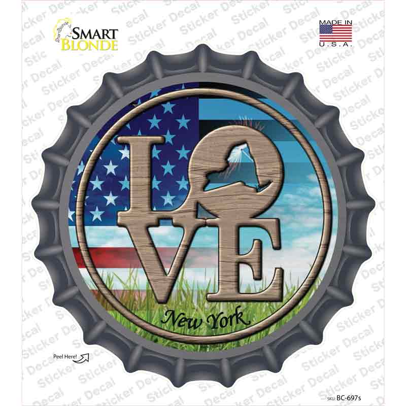 BC-697s-M Love   York Novelty Bottle Cap Sticker Decal - Medium