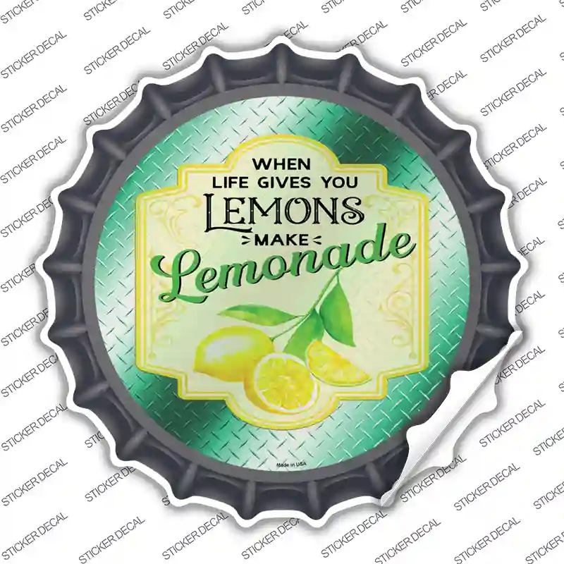 BC-1646s-XL Make Lemonade Aqua Novelty Bottle Cap Sticker Decal - Extra Large