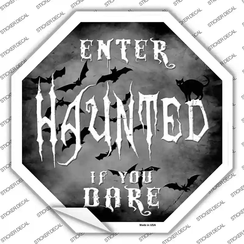 BS-383s-XL Haunted Novelty Octagon Sticker Decal - Extra Large