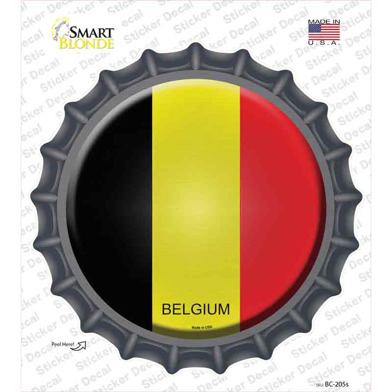 BC-205s-M Belgium Country Novelty Bottle Cap Sticker Decal - Medium