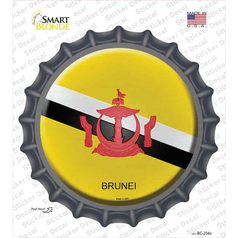BC-216s-M Brunei Country Novelty Bottle Cap Sticker Decal - Medium