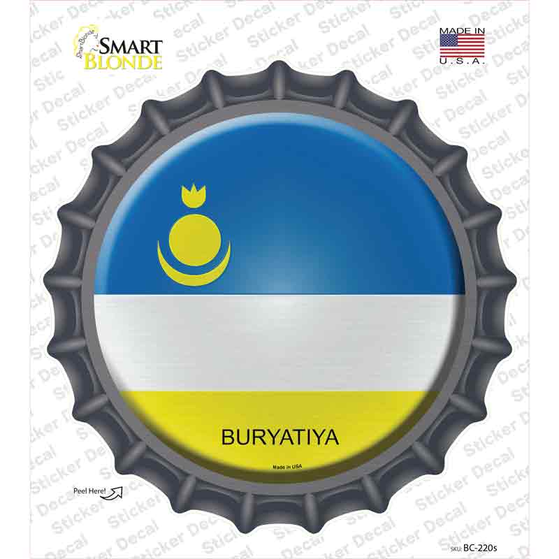 BC-220s-M Buryatiya Country Novelty Bottle Cap Sticker Decal - Medium