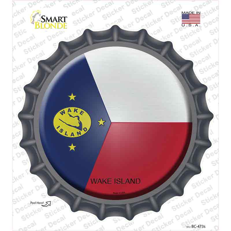 BC-473s-M Wake Island Novelty Bottle Cap Sticker Decal - Medium