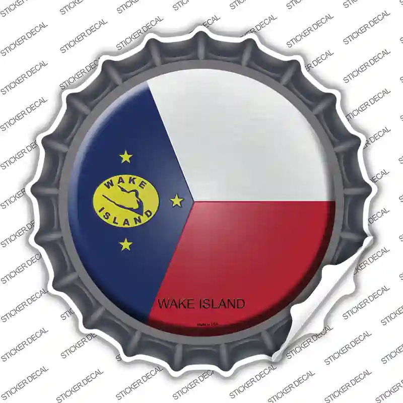 BC-473s-S Wake Island Novelty Bottle Cap Sticker Decal - Small