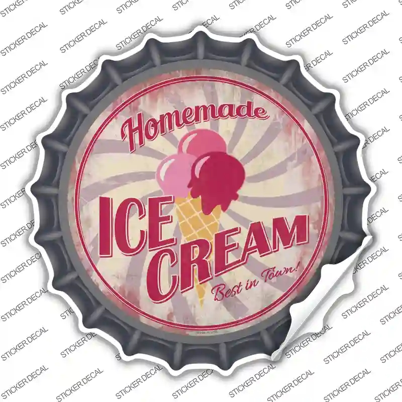 BC-851s-L Homemade Ice Cream Novelty Bottle Cap Sticker Decal - Large
