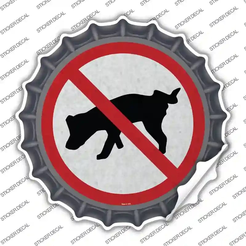 BC-865s-XL No Dog Pee Novelty Bottle Cap Sticker Decal - Extra Large