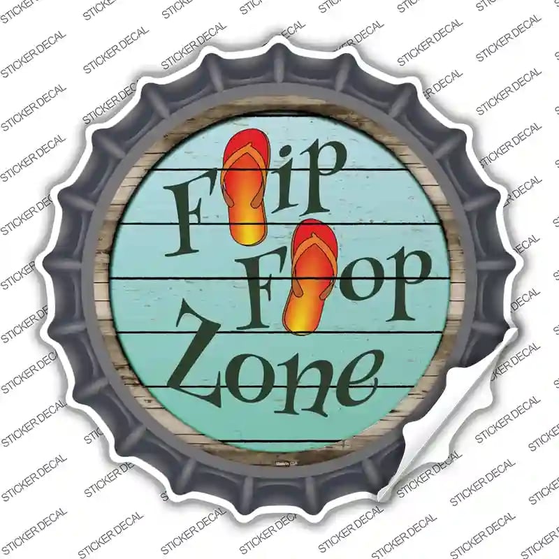 BC-880s-XL Orange Flip Flop Zone Novelty Bottle Cap Sticker Decal - Extra Large