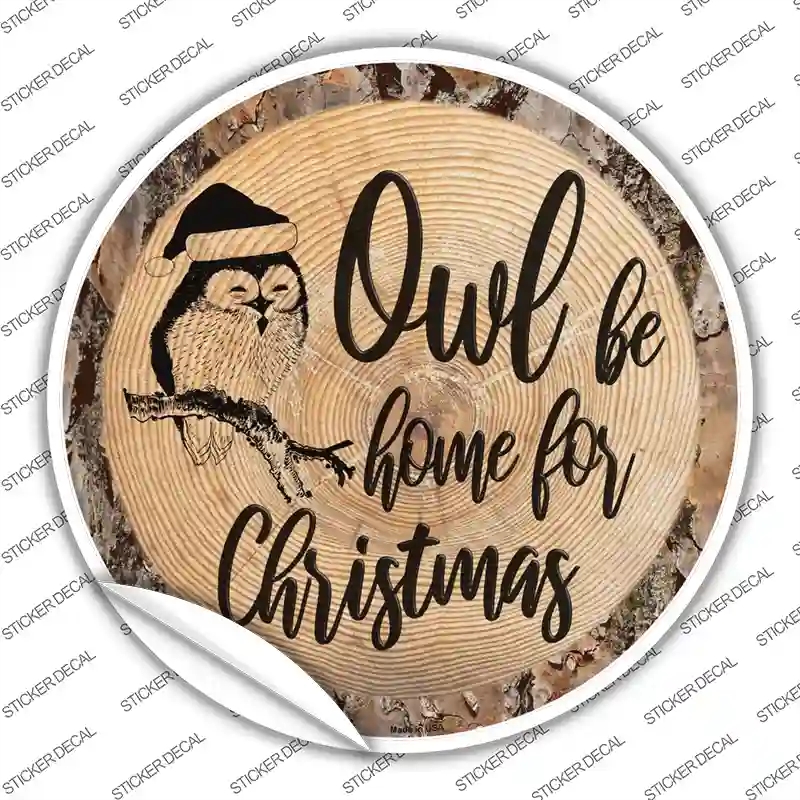 C-1382s-L Owl Be Home Novelty Circle Sticker Decal - Large