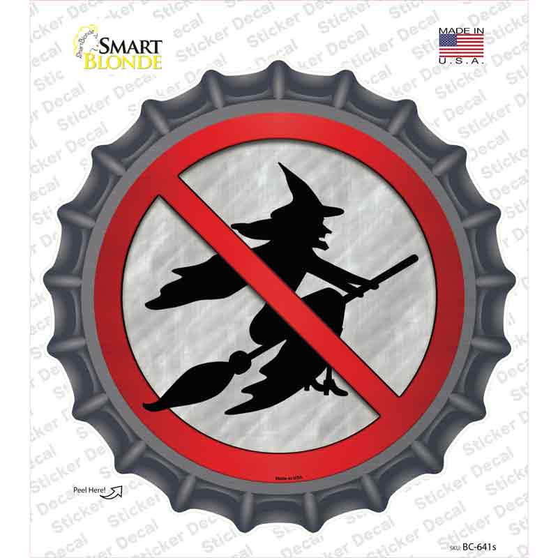 BC-641s-M No Witches Novelty Bottle Cap Sticker Decal - Medium