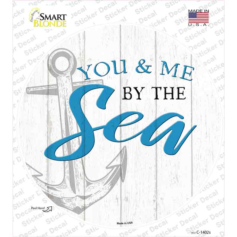 C-1402s-M You & Me by the Sea Novelty Circle Sticker Decal - Medium