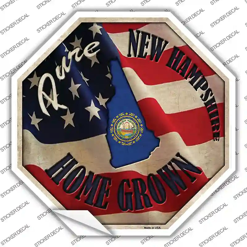 BS-430s-L   Hampshire Home Grown Novelty Octagon Sticker Decal - Large