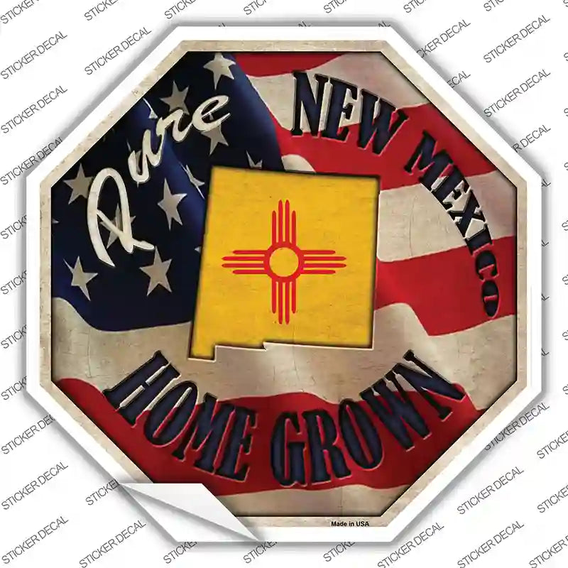 BS-432s-L   Mexico Home Grown Novelty Octagon Sticker Decal - Large
