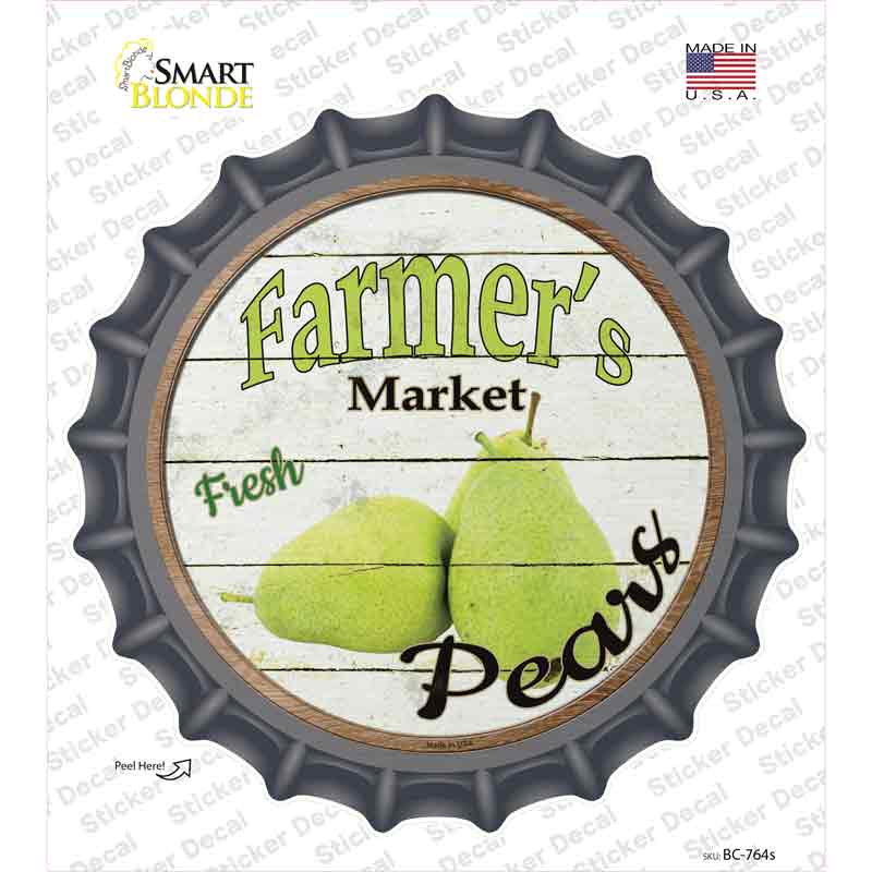 BC-764s-M Farmers Market Pears Novelty Bottle Cap Sticker Decal - Medium