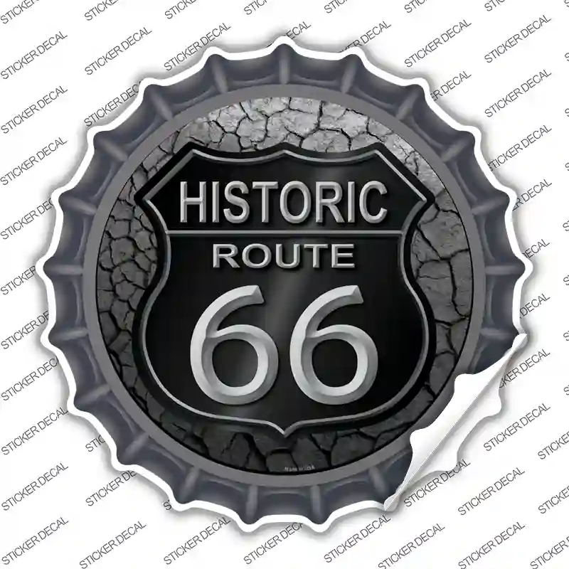 BC-809s-S Historic Route 66 Novelty Bottle Cap Sticker Decal - Small