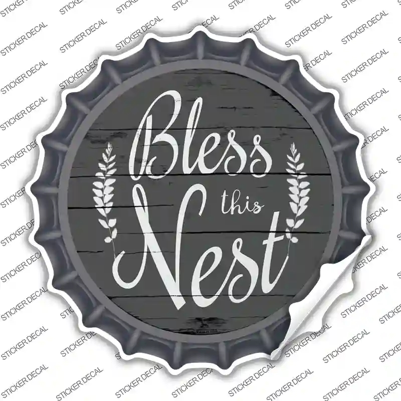 BC-854s-S Bless the Nest Novelty Bottle Cap Sticker Decal - Small