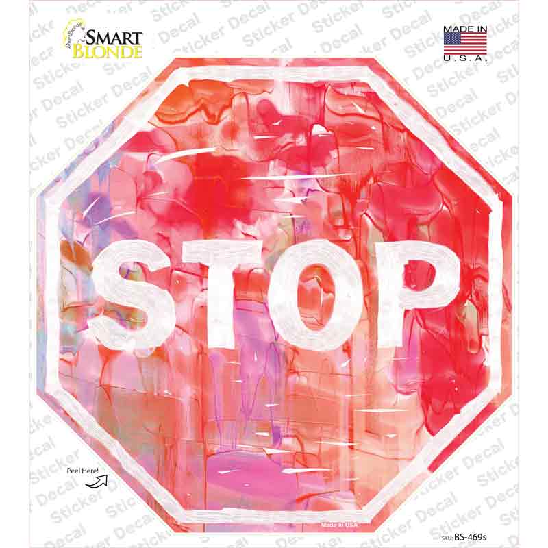 BS-469s-M Novelty Octagon Sticker Decal Novelty Metal Stop Sign - Medium