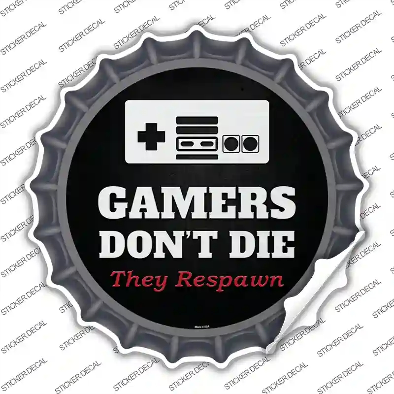 BC-963s-S NES Gamers Dont Die Novelty Bottle Cap Sticker Decal - Small