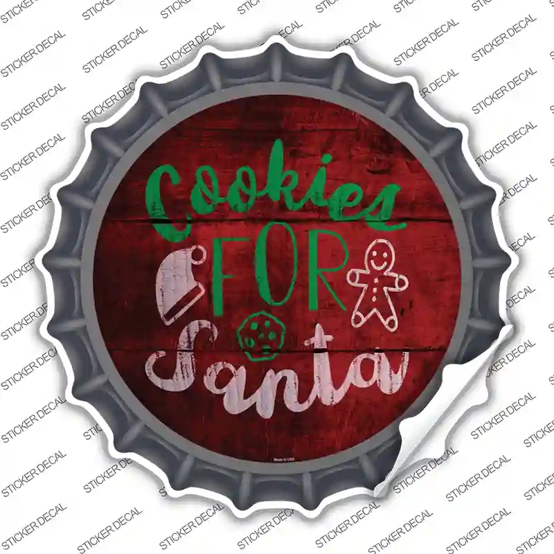 BC-998s-S Cookies for Santa Novelty Bottle Cap Sticker Decal - Small
