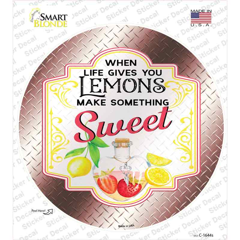 C-1644s-M Make Something Sweet Burgundy Novelty Circle Sticker Decal - Medium