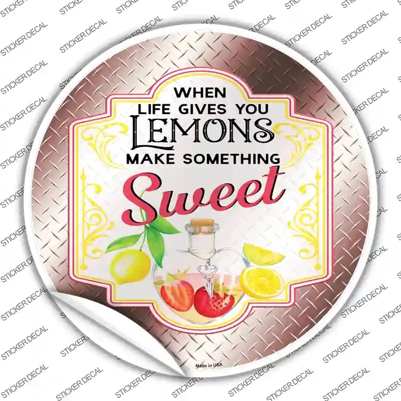 C-1644s-S Make Something Sweet Burgundy Novelty Circle Sticker Decal - Small