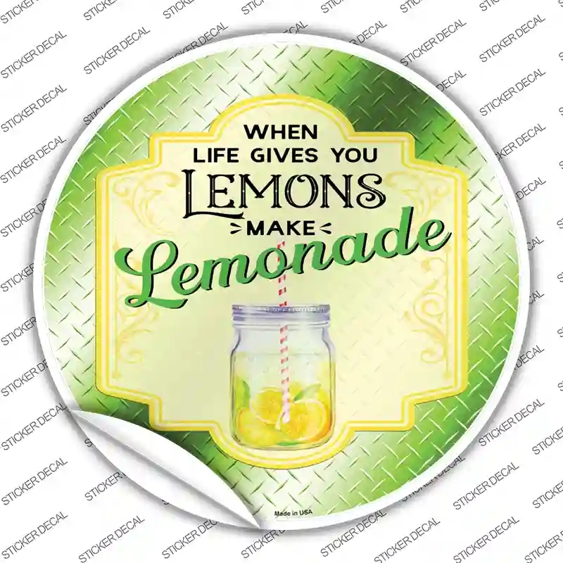 C-1645s-L Make Lemonade Green Novelty Circle Sticker Decal - Large