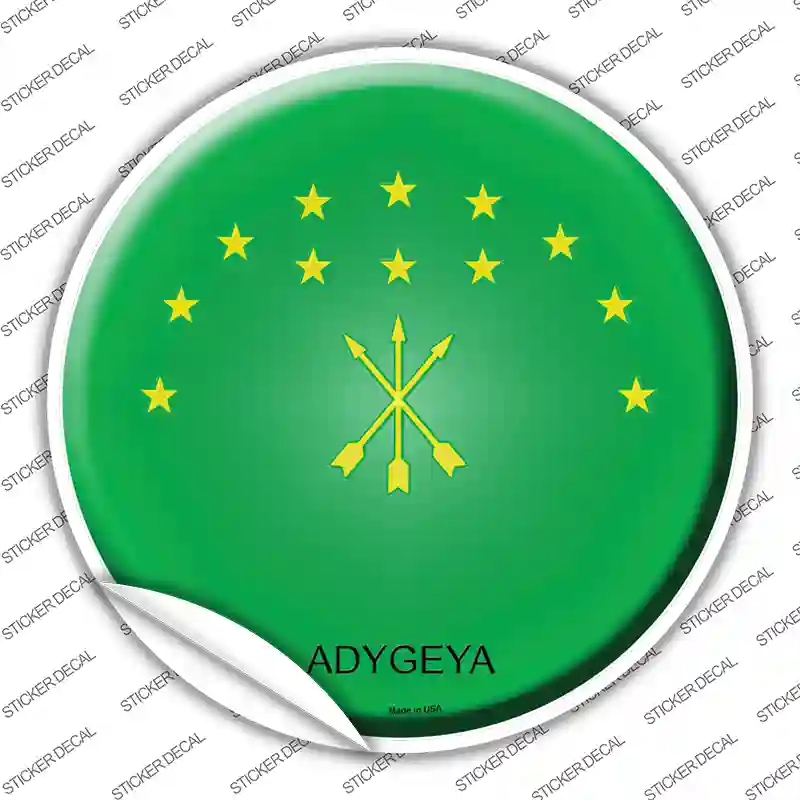 C-179s-S Adygea Country Novelty Circle Sticker Decal - Small