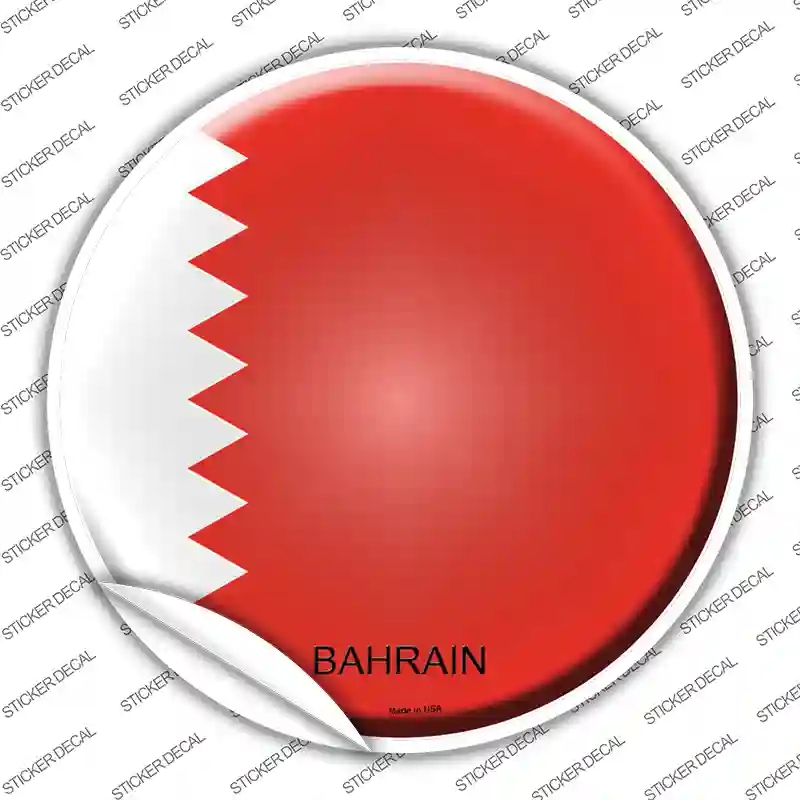 C-200s-S Bahrain Country Novelty Circle Sticker Decal - Small