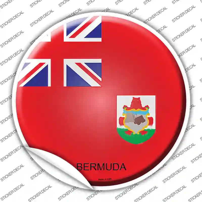 C-208s-XL Bermuda Country Novelty Circle Sticker Decal - Extra Large