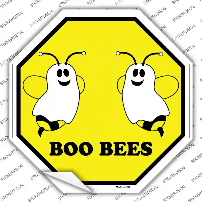BS-177s-L Boo Bees Novelty Octagon Sticker Decal - Large