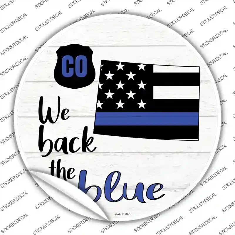 C-1235s-L Colorado Back the Blue Novelty Circle Sticker Decal - Large
