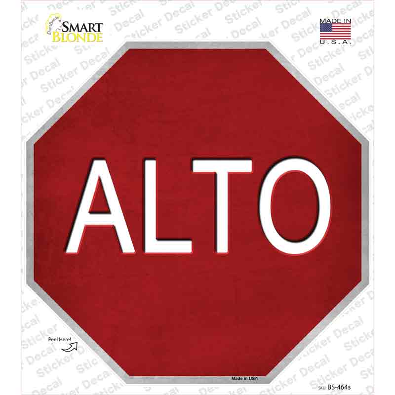 BS-464s-M Alto Novelty Octagon Sticker Decal - Medium