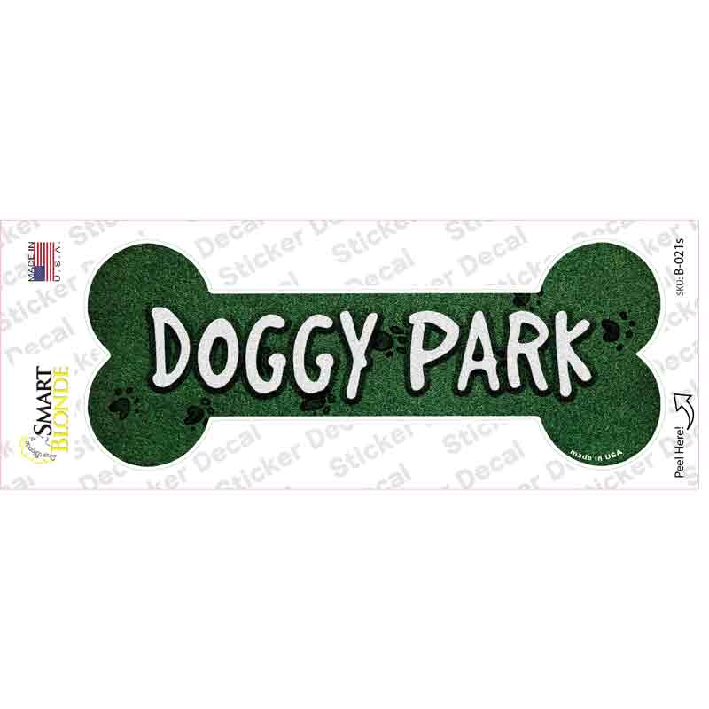 B-021s-M Doggy Park Novelty Bone Sticker Decal - Medium