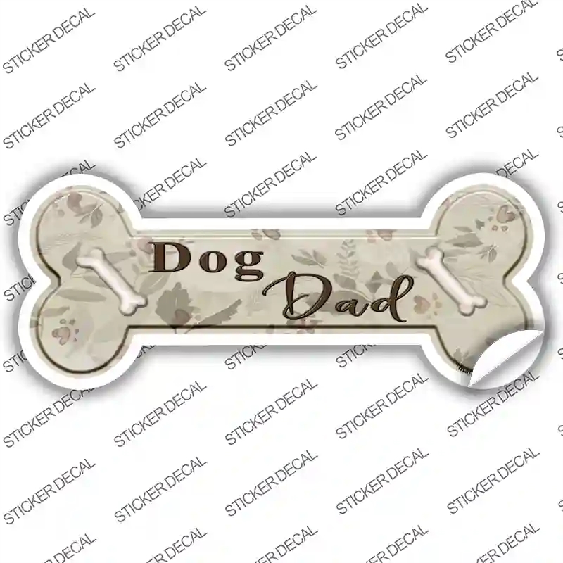 B-087s-L Dog Dad Novelty Bone Sticker Decal - Large