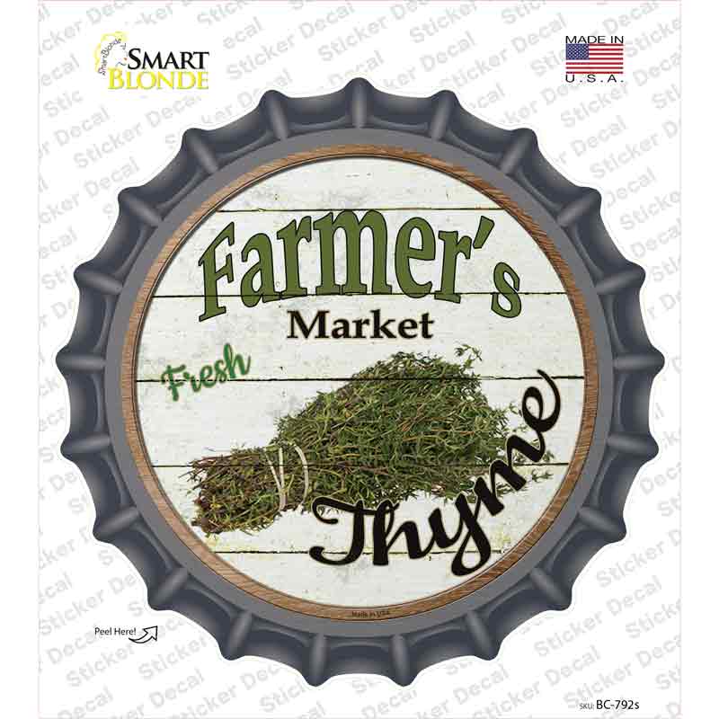 BC-792s-M Farmers Market Thyme Novelty Bottle Cap Sticker Decal - Medium