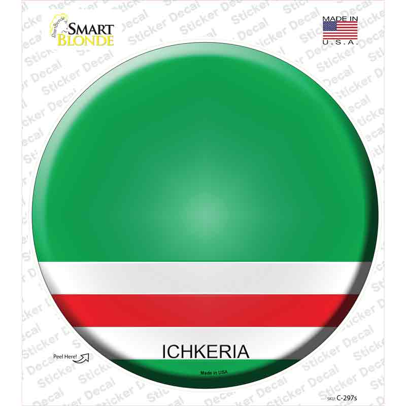 C-297s-M Ichkeria Country Novelty Circle Sticker Decal - Medium