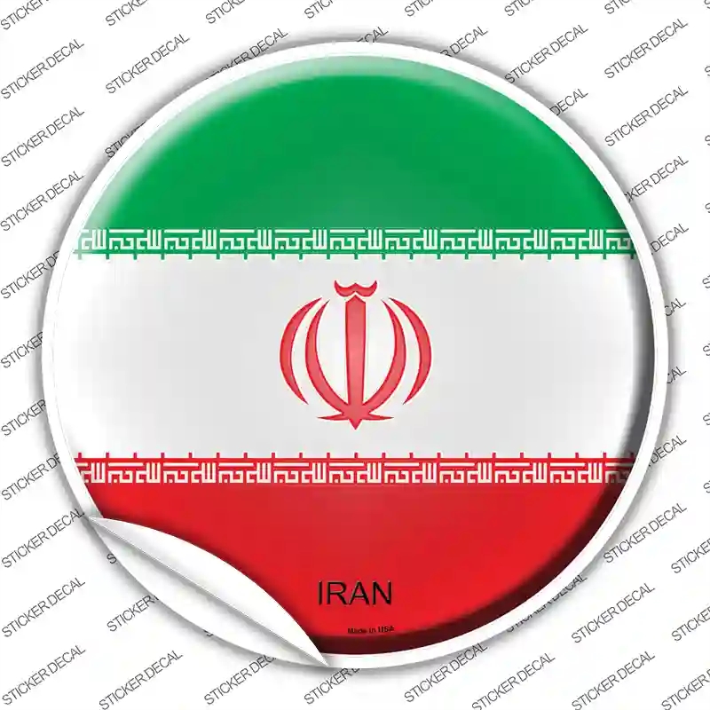 C-301s-L Iran Country Novelty Circle Sticker Decal - Large
