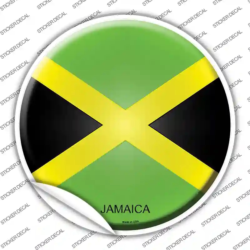 C-307s-L Jamaica Country Novelty Circle Sticker Decal - Large