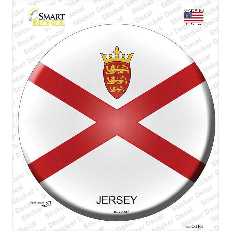 C-310s-M Jersey Country Novelty Circle Sticker Decal - Medium