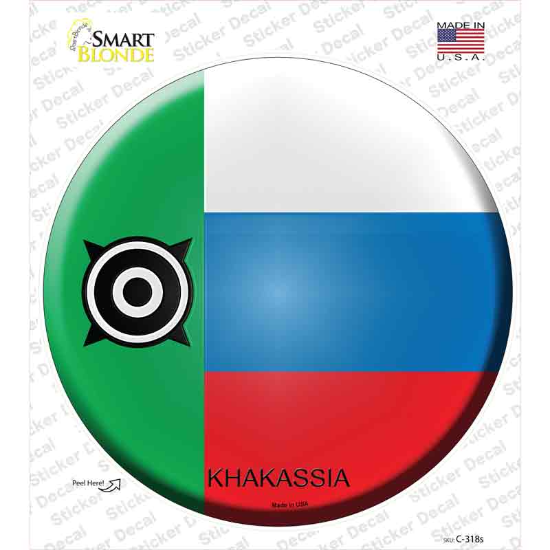 C-318s-M Khakassia Country Novelty Circle Sticker Decal - Medium
