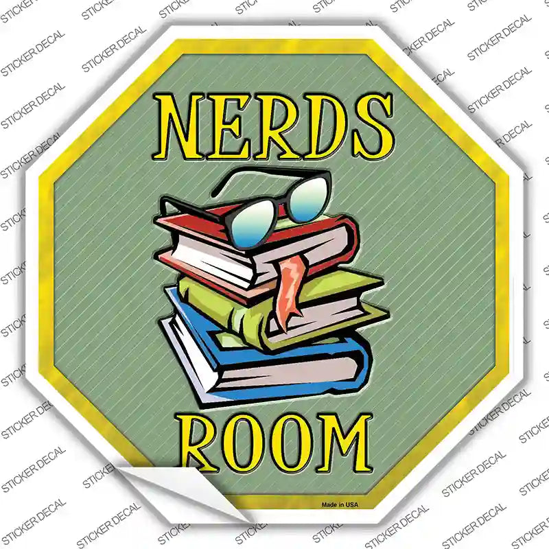 BS-458s-S Nerds Room Novelty Octagon Sticker Decal - Small