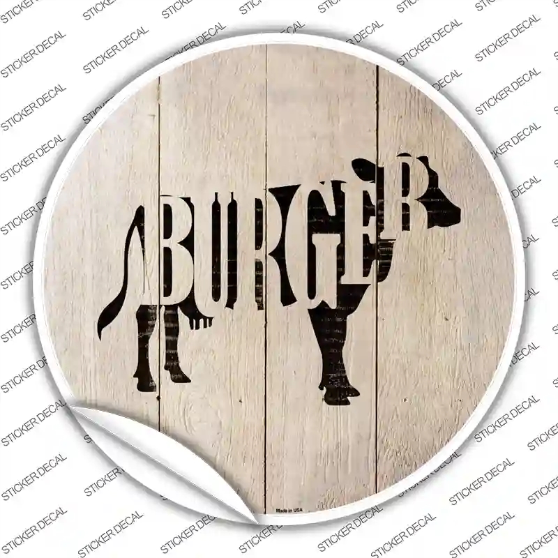 C-1063s-L Cows Make Burgers Novelty Circle Sticker Decal - Large