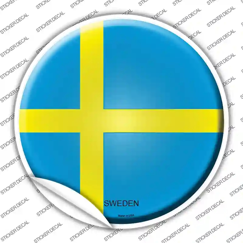 C-432s-XL Sweden Country Novelty Circle Sticker Decal - Extra Large