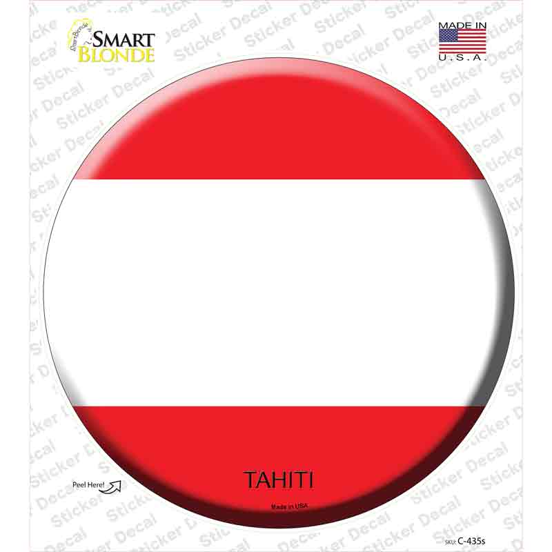 C-435s-M Tahiti Country Novelty Circle Sticker Decal - Medium