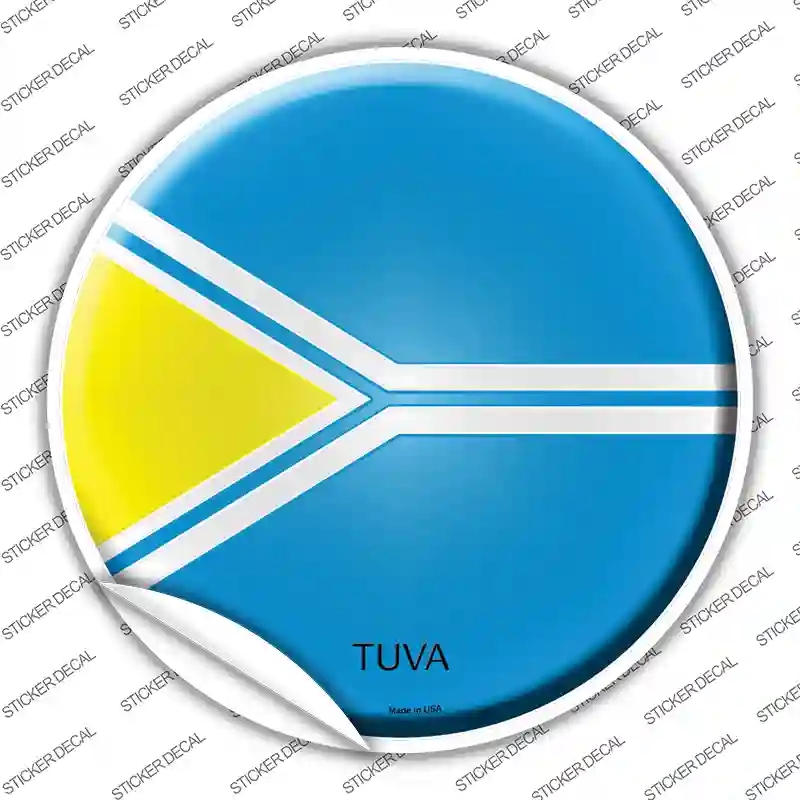 C-455s-XL Tuva Country Novelty Circle Sticker Decal - Extra Large