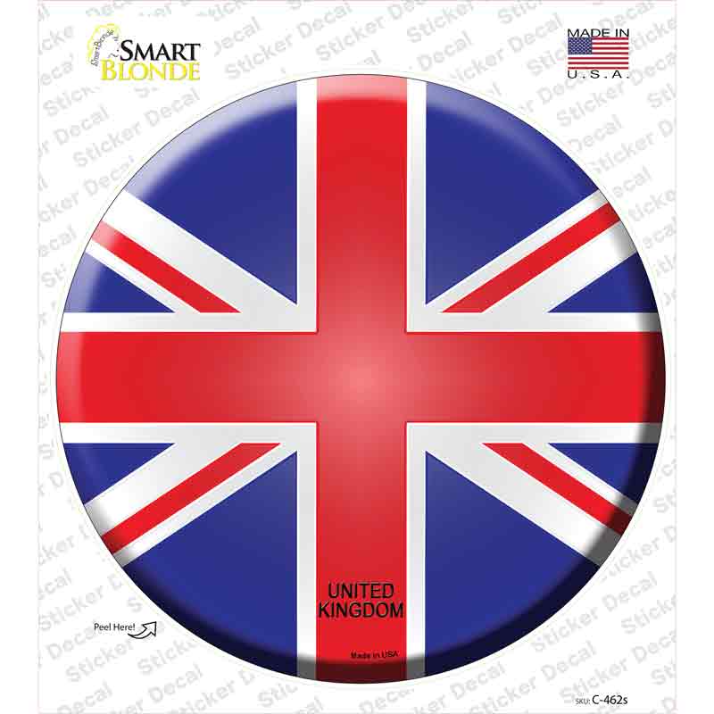 C-462s-M United Kingdom Country Novelty Circle Sticker Decal - Medium