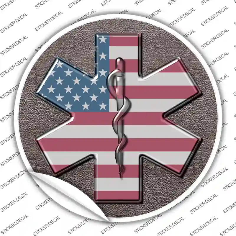 C-483s-L Medical Cross Novelty Circle Sticker Decal - Large