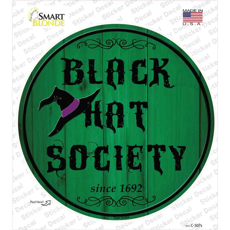 C-507s-M Black Hat Society Novelty Circle Sticker Decal - Medium