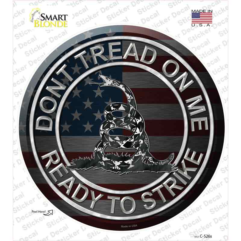 C-526s-M Dont Tread on Me Novelty Circle Sticker Decal - Medium