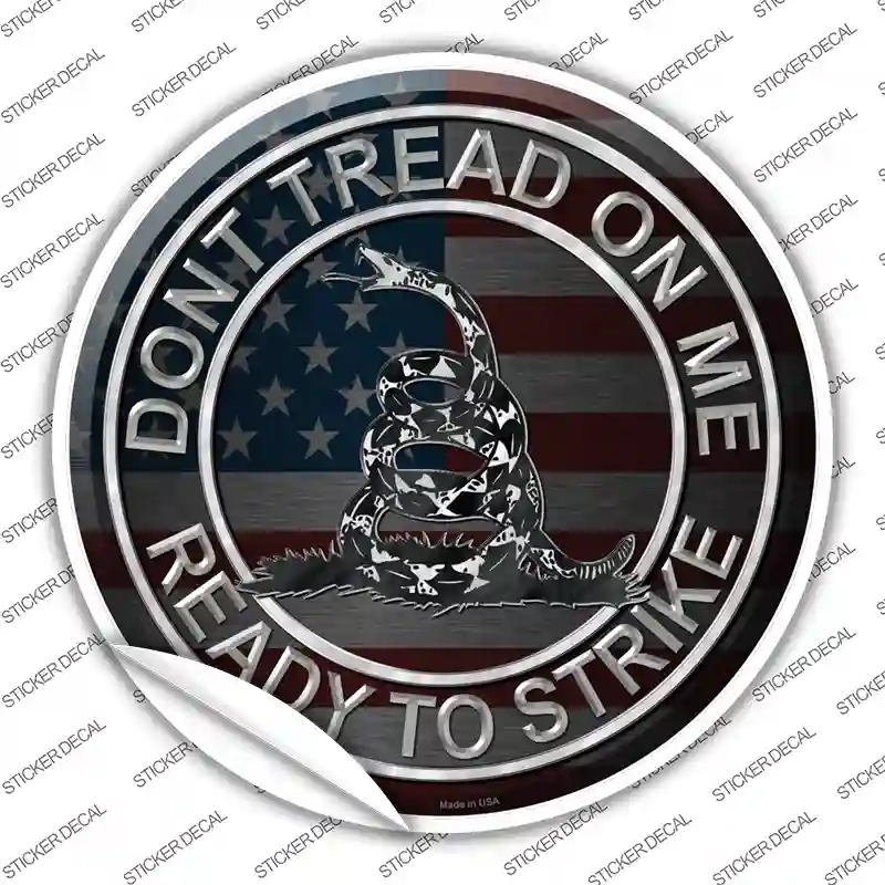 C-526s-S Dont Tread on Me Novelty Circle Sticker Decal - Small