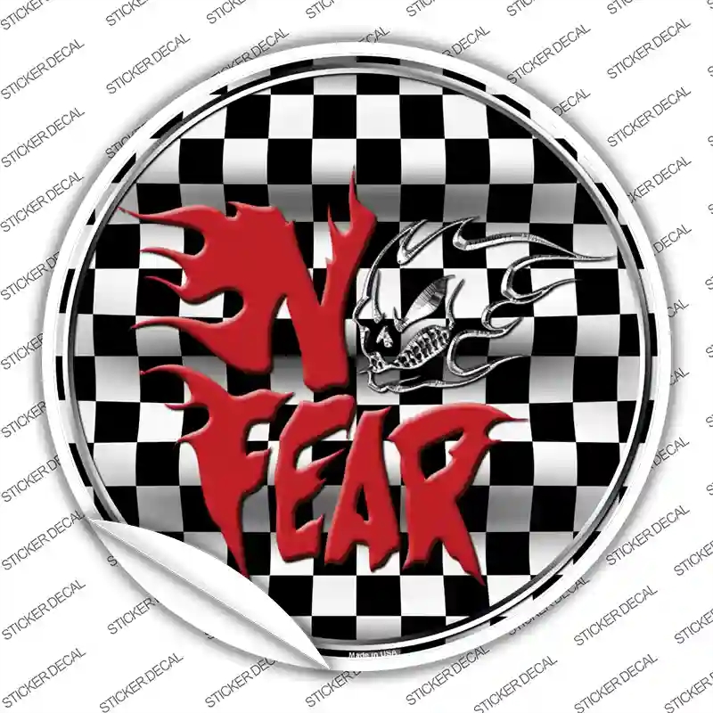 C-548s-L No Fear Novelty Circle Sticker Decal - Large